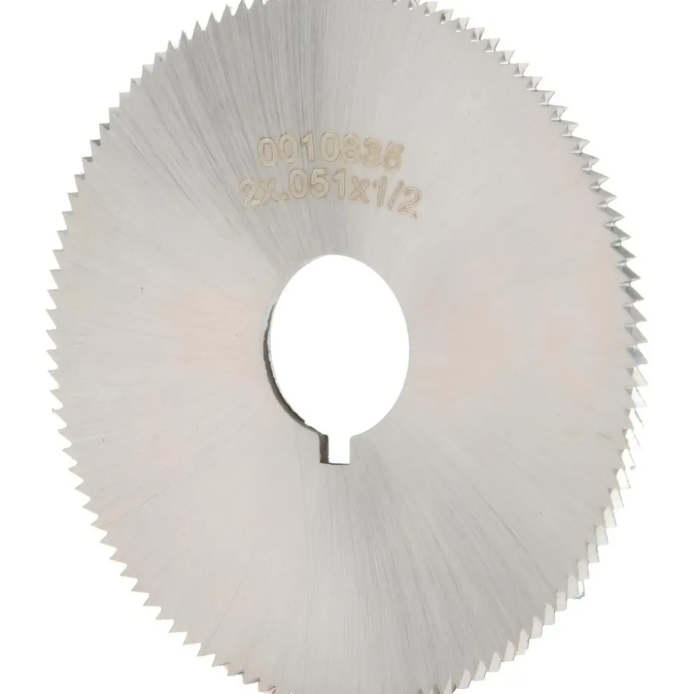 Jeweler's Saw: 2" Dia, 0.051" Thick, 1/2" Arbor Hole, 110 Teeth, High Speed Steel