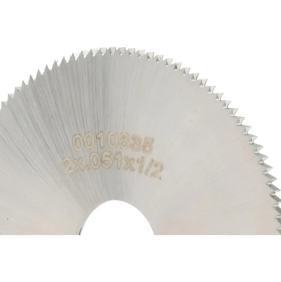 Jeweler's Saw: 2" Dia, 0.051" Thick, 1/2" Arbor Hole, 110 Teeth, High Speed Steel