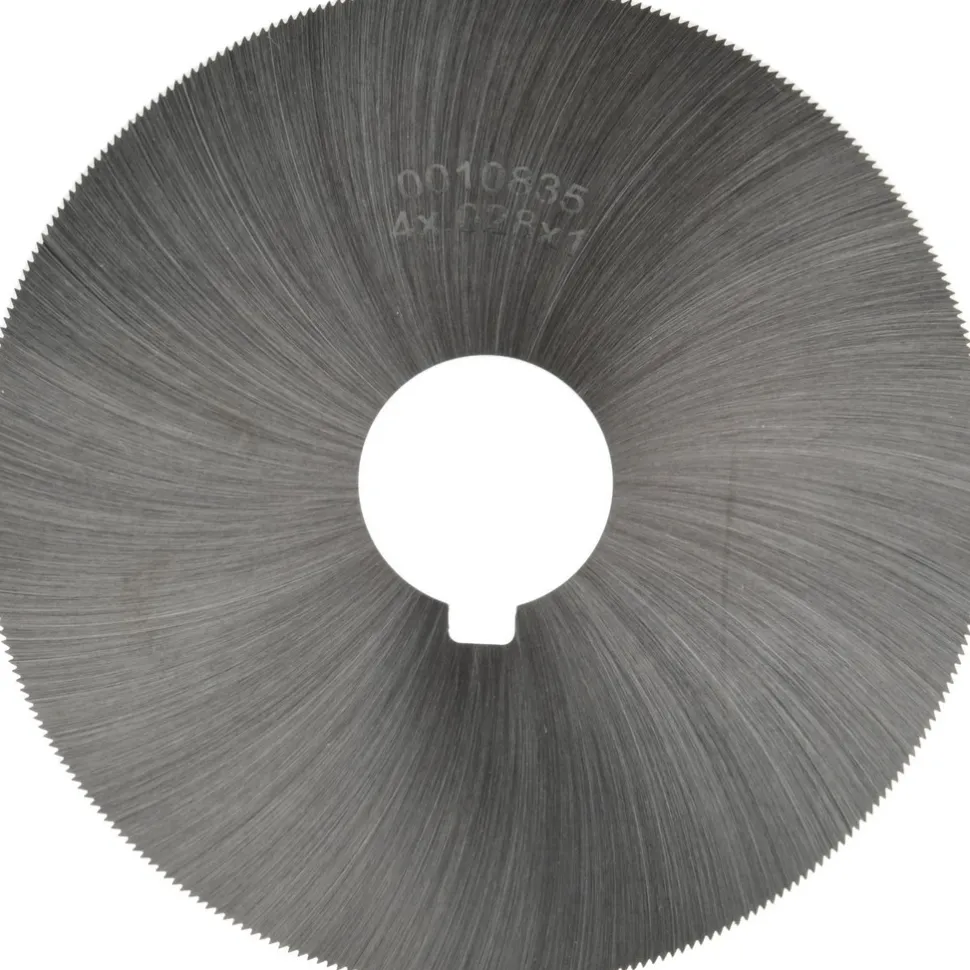 Jeweler's Saw: 4" Dia, 0.028" Thick, 1" Arbor Hole, 310 Teeth, High Speed Steel