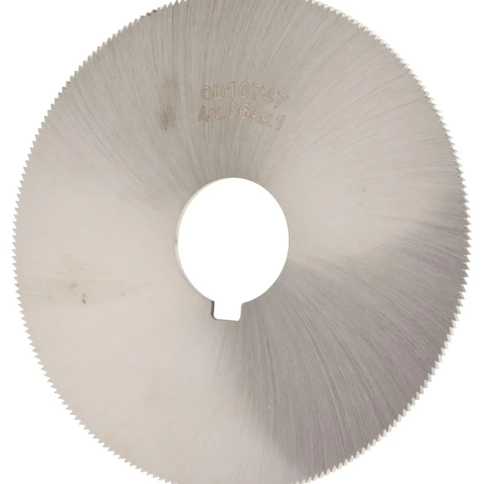 Jeweler's Saw: 4" Dia, 0.064" Thick, 1" Arbor Hole, 220 Teeth, High Speed Steel
