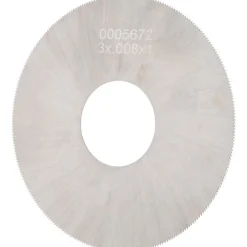 Jeweler's Saw: 3" Dia, 0.008" Thick, 1" Arbor Hole, 280 Teeth, High Speed Steel