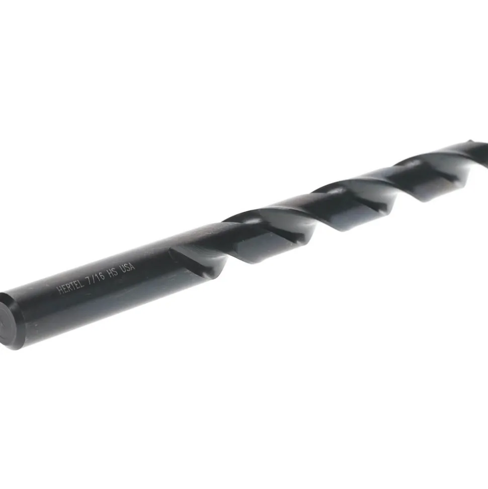 Jobber Length Drill Bit: 7/16" (0.4375) Dia, 118 deg, HSS