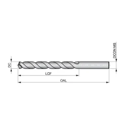 Jobber Length Drill Bit: #7 (0.2010) Dia, 135 deg, Cobalt
