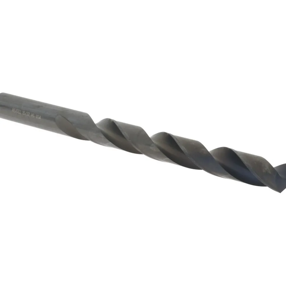 Jobber Length Drill Bit: 15/32" (0.4688) Dia, 118 deg, HSS