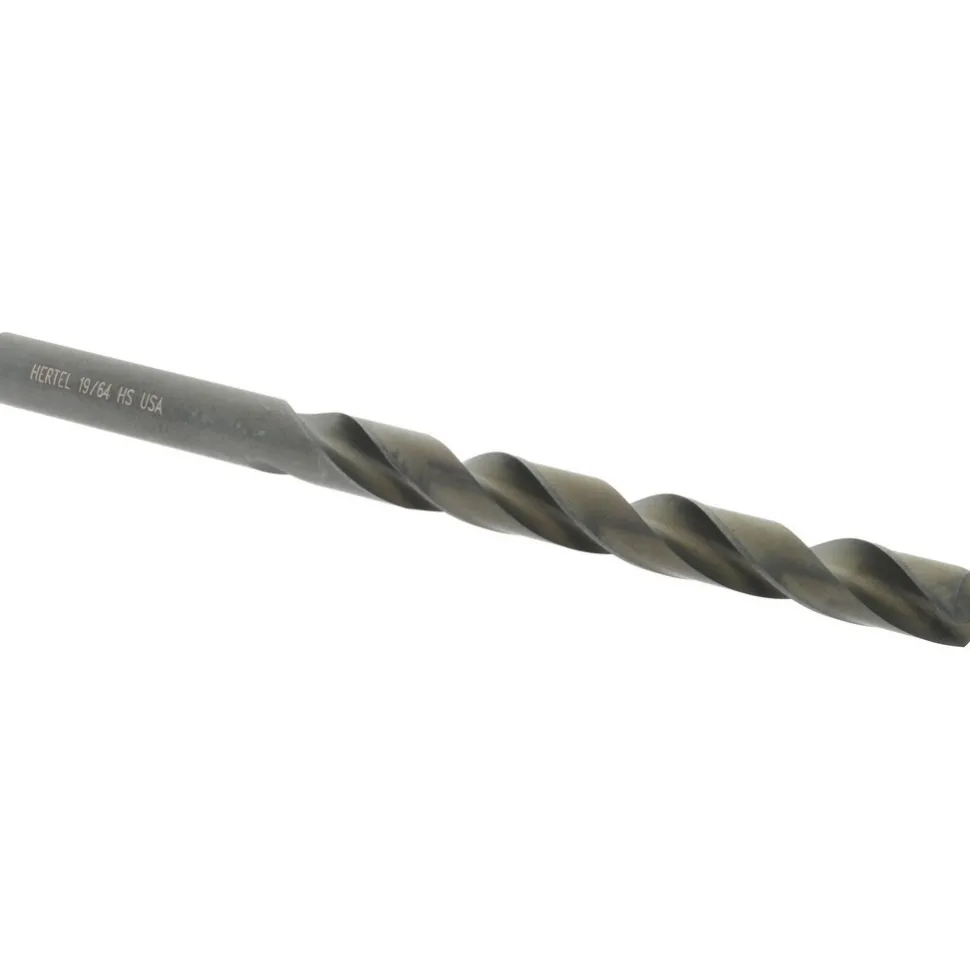 Jobber Length Drill Bit: 19/64" (0.2969) Dia, 118 deg, HSS