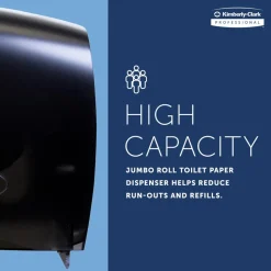 Jumbo Roll Toilet Paper Dispenser, Combo Unit, Black, 20.43" x 13.12" x 5.8"