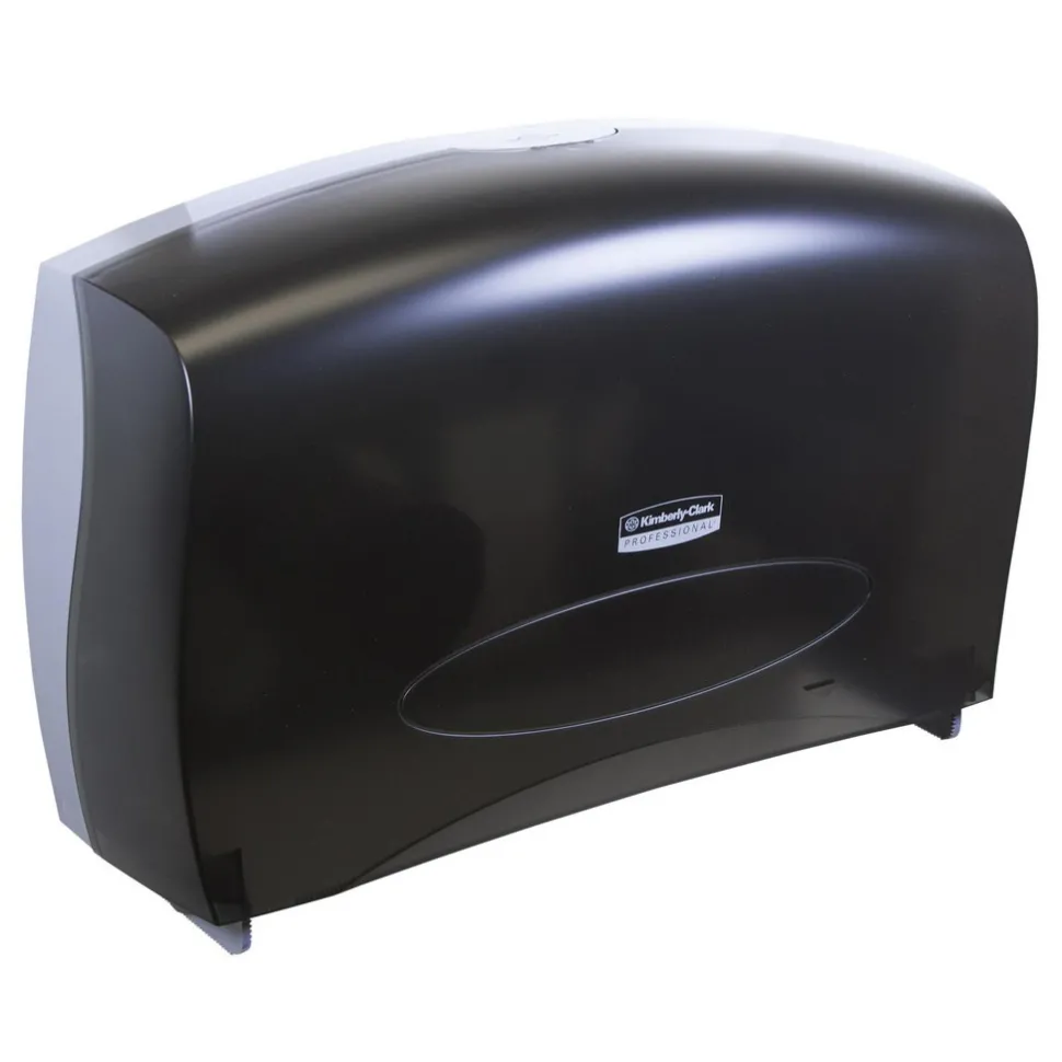 Jumbo Roll Toilet Paper Dispenser, Combo Unit, Black, 20.43" x 13.12" x 5.8"