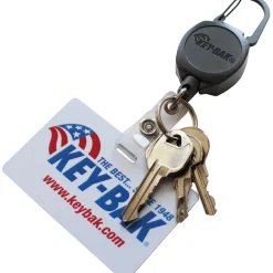 Key Control: Type: Retractable Key Chain & ID Holder; Number of Keys: 5; Color: Black