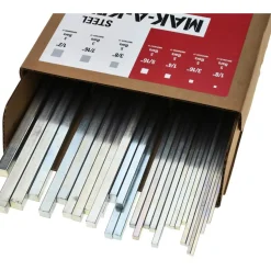 Key Stock Assortment: 12" Long, Steel, Zinc-Plated