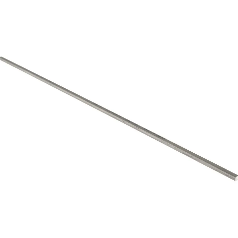 Key Stock: 1/8" High, 1/8" Wide, 12" Long, Stainless Steel, Plain Finish