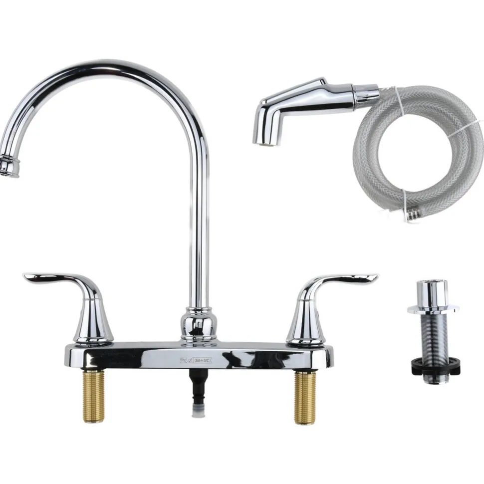 Kitchen & Bar Faucets: Type: Kitchen; Style: 2 Handle Without Spray, With Spray; Mount: Deck Plate; Design: Two Handle