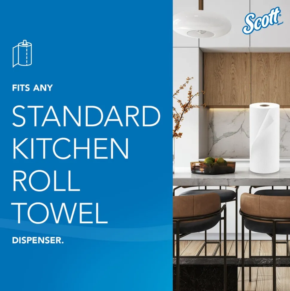 Kitchen Paper Towels (41482), with Fast-Drying Absorbency Pockets™, White, Perforated Standard Paper Towel Rolls
