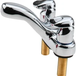 Knob Metering Handle, Deck Plate Bathroom Faucet