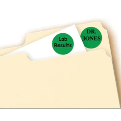 Label Maker Label: Green, Paper, 3/4" OAL, 3/4" OAW, 1,008 per Roll