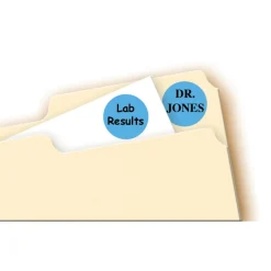 Label Maker Label: Light Blue, Paper, 3/4" OAL, 3/4" OAW, 1,008 per Roll