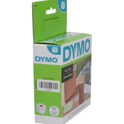 Label Maker Label: White, Die Cut Paper with Semi Perm Adhesive, 2-1/8" OAL, 1" OAW, 500 per Roll, 1 Roll