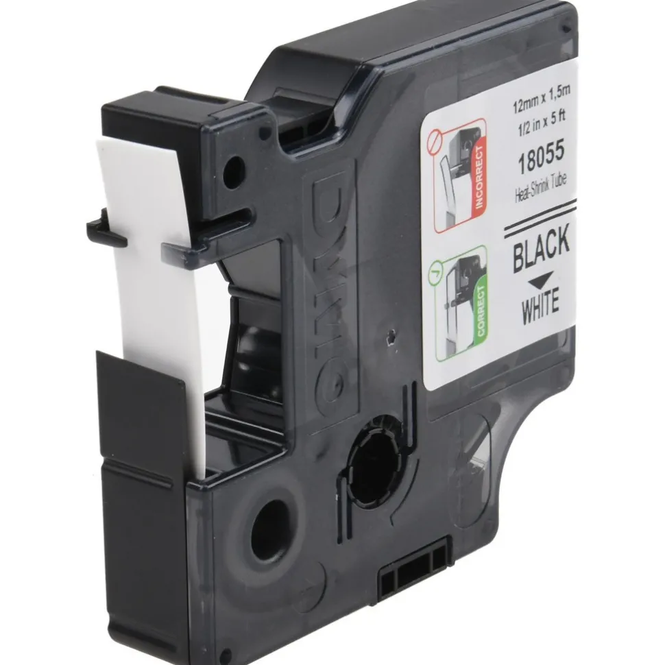 Label Maker Label: White, Heat Shrinkable Polyolefin, 60" OAL, 1/2" OAW