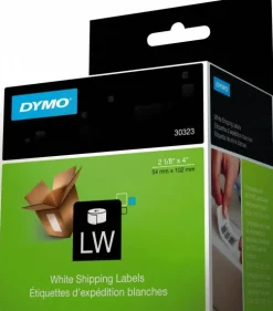 Label Maker Label: White, 4" OAL, 2-1/8" OAW, 220 per Roll, 1 Roll