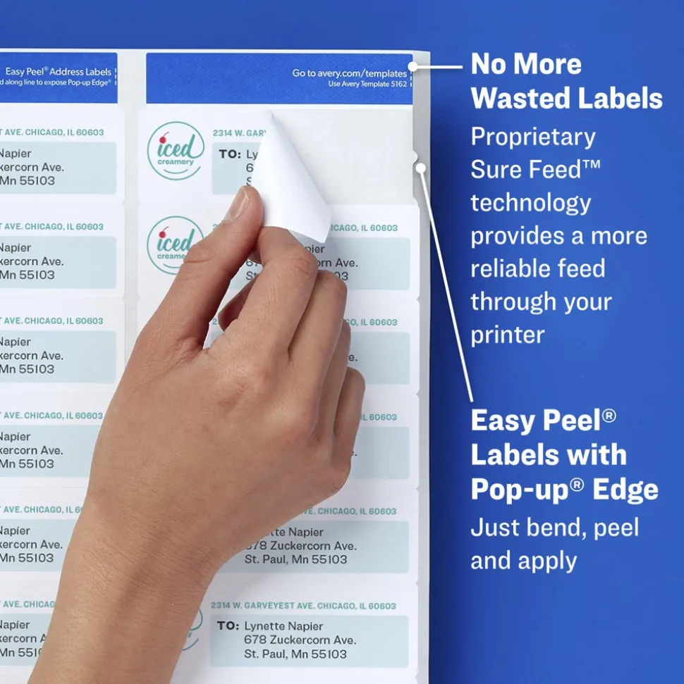 Label Maker Label: White, Paper, 2-5/8" OAL, 750 per Roll