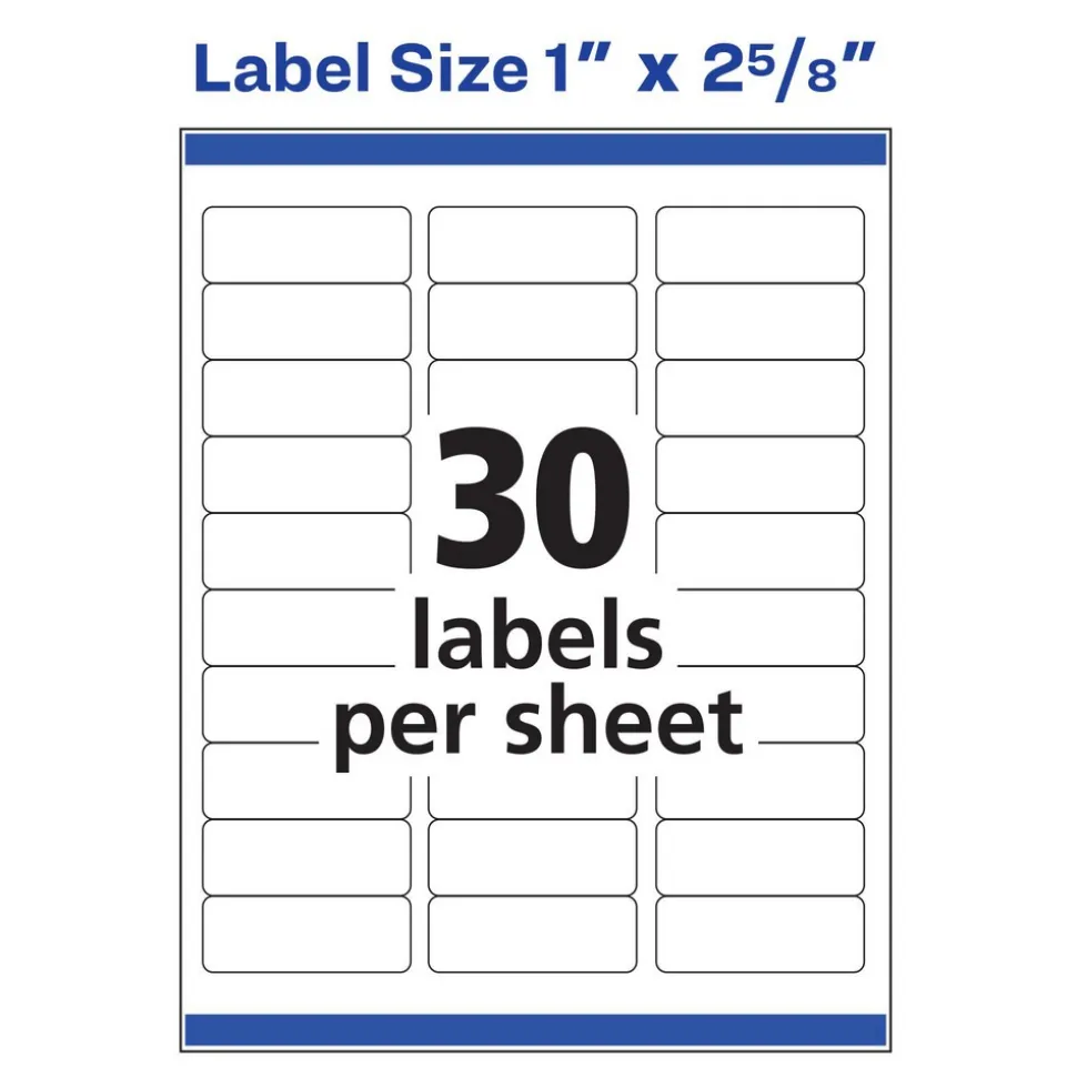 Label Maker Label: White, Paper, 2-5/8" OAL, 750 per Roll