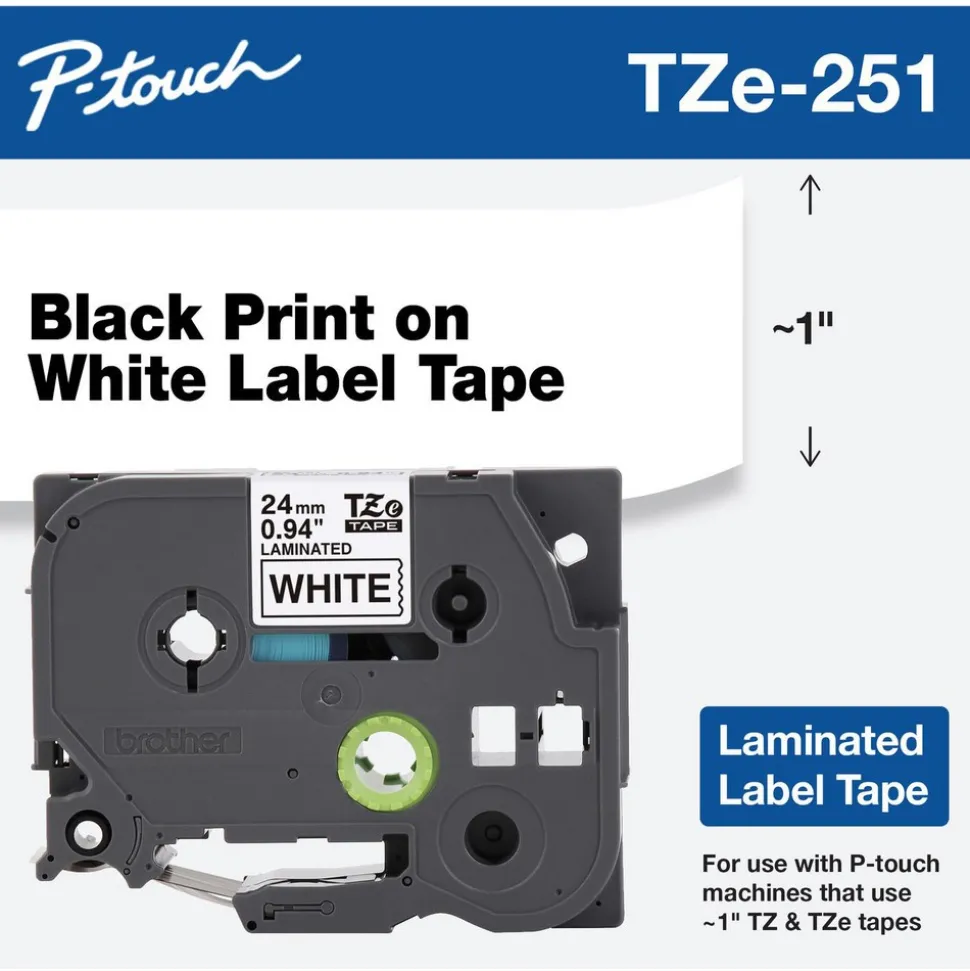 Label Maker Label: White, Polyester, 1 per Roll, 1 Roll