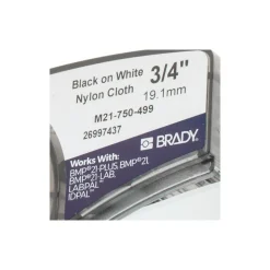 Label Tape: 3/4" x 16', Nylon, White