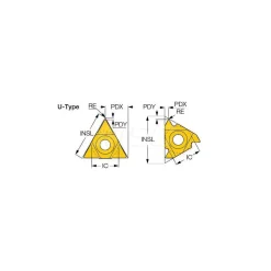 Laydown Threading Insert: 16IRM AG 60 IC908, Carbide