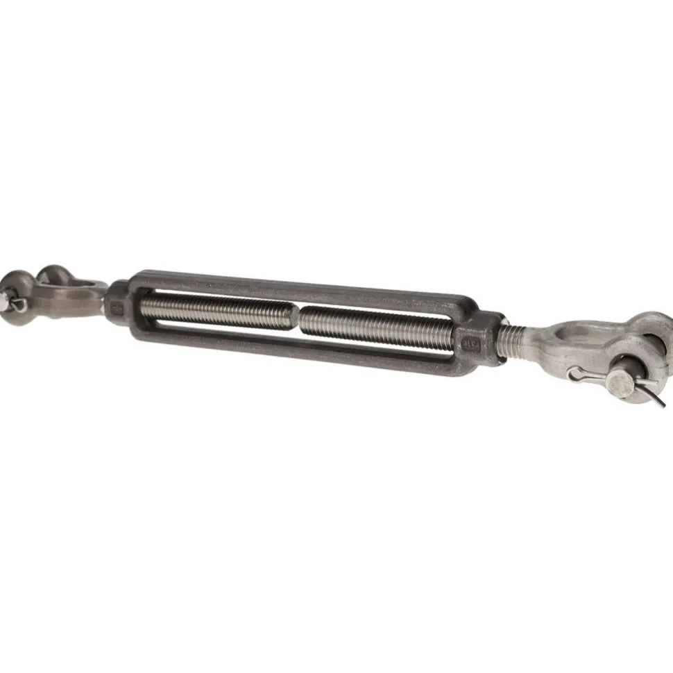 2,200 Lb Load Limit, 1/2" Thread Dia, 6" Take Up, Stainless Steel Jaw & Jaw Turnbuckle
