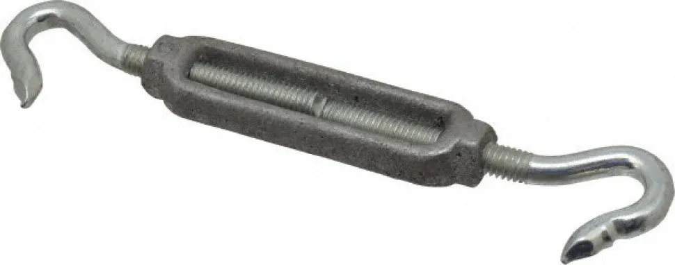 112 Lb Load Limit, 5/16" Thread Dia, 2-9/16" Take Up, Aluminum Hook & Hook Turnbuckle