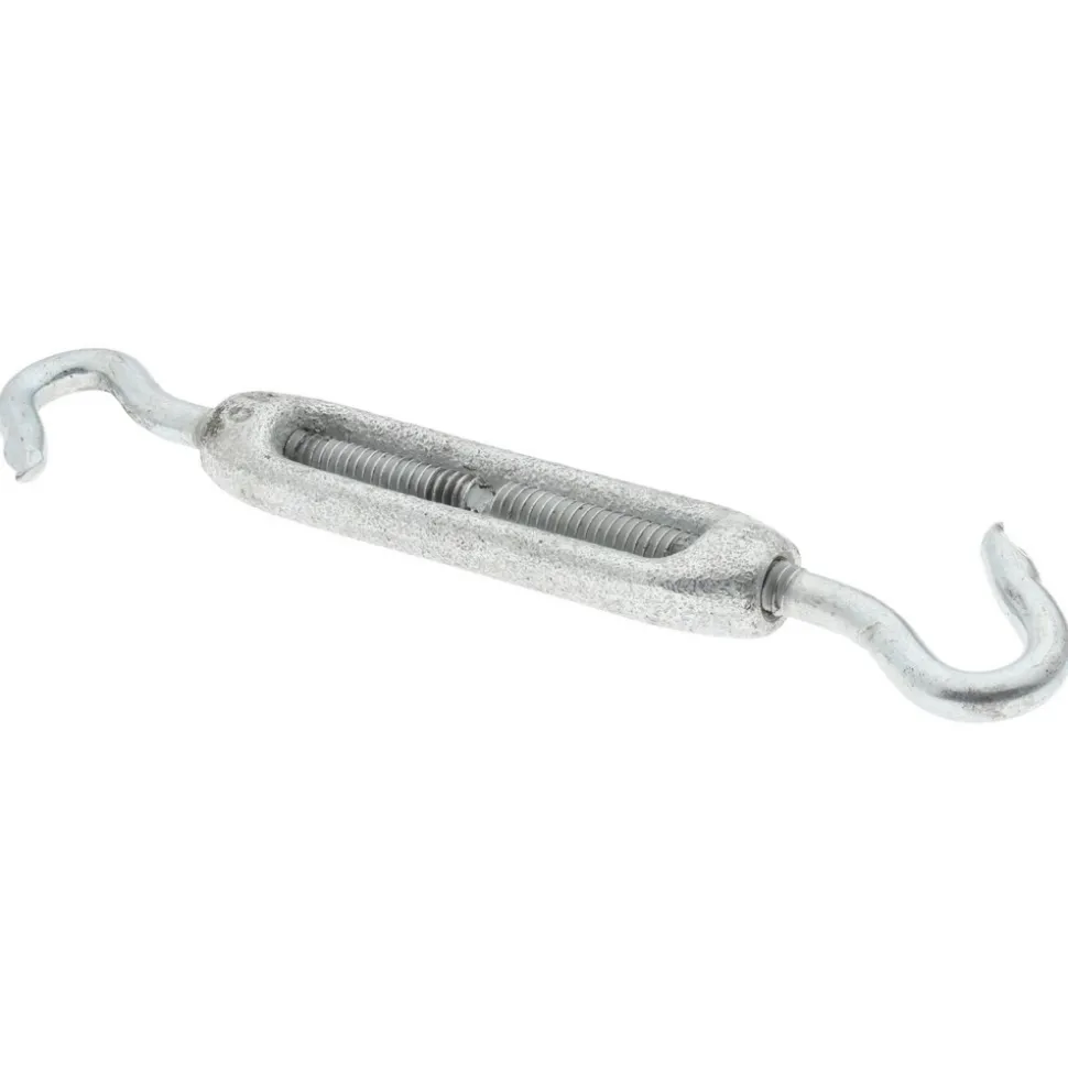 74 Lb Load Limit, 1/4" Thread Dia, 2-1/4" Take Up, Malleable Iron Hook & Hook Turnbuckle