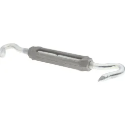 174 Lb Load Limit, 3/8" Thread Dia, 2-7/8" Take Up, Aluminum Hook & Hook Turnbuckle
