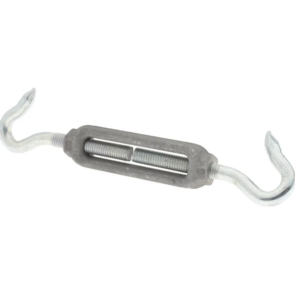 174 Lb Load Limit, 3/8" Thread Dia, 2-7/8" Take Up, Aluminum Hook & Hook Turnbuckle