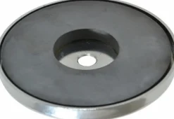 95 Lb Max Pull Force, 1/2" Overall Height, 4.9" Dia, Ceramic Cup Magnet