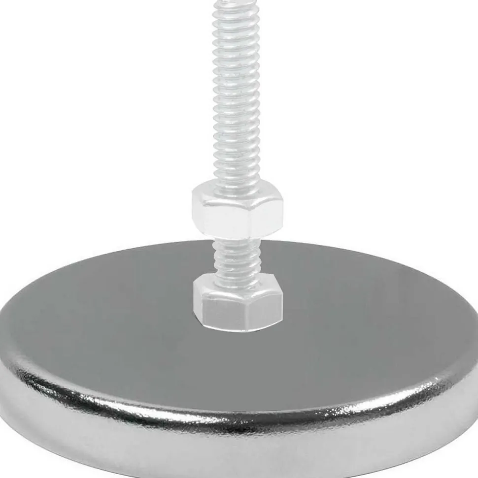 41 Lb Max Pull Force, 3/8" Overall Height, 2.63" Dia, Ceramic Cup Magnet