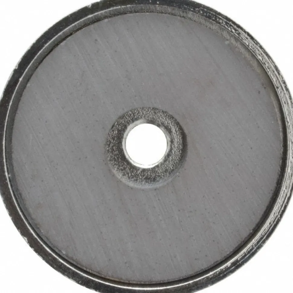 11 Lb Max Pull Force, 9/32" Overall Height, 1.41" Dia, Ceramic Cup Magnet