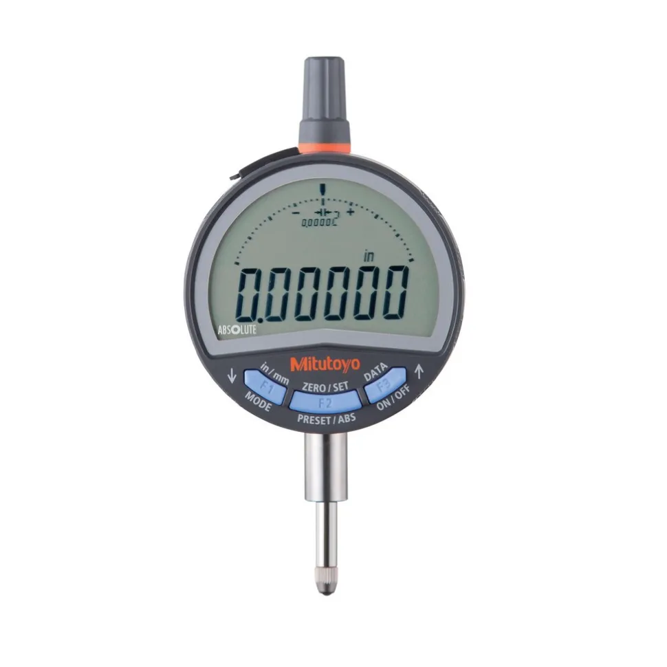 LCD Electronic Drop Indicator: 1/2" Max, 0.000120" Accuracy, Flat Back