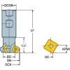 45° Lead Angle, 0.461" to 1.068" Cut Dia, 19.05mm Shank Dia, Indexable & Chamfer End Mill