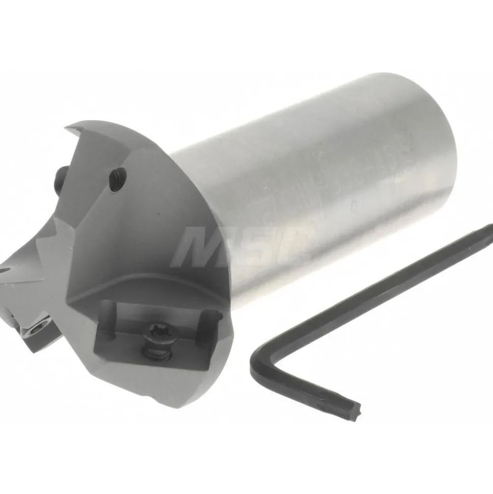 45° Lead Angle, 0.938" to 1.721" Cut Dia, 1" Shank Dia, Indexable & Chamfer End Mill