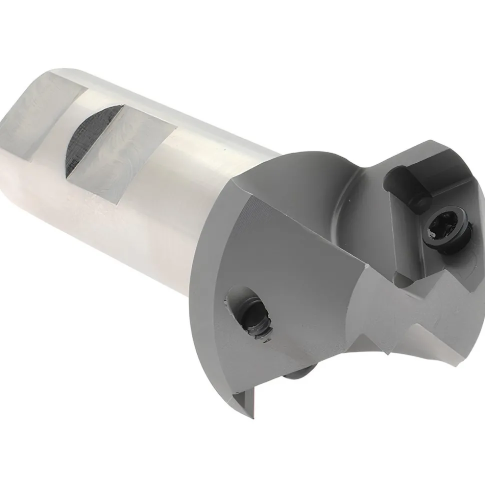 41° Lead Angle, 0.688" to 1.414" Cut Dia, 3/4" Shank Dia, Indexable & Chamfer End Mill