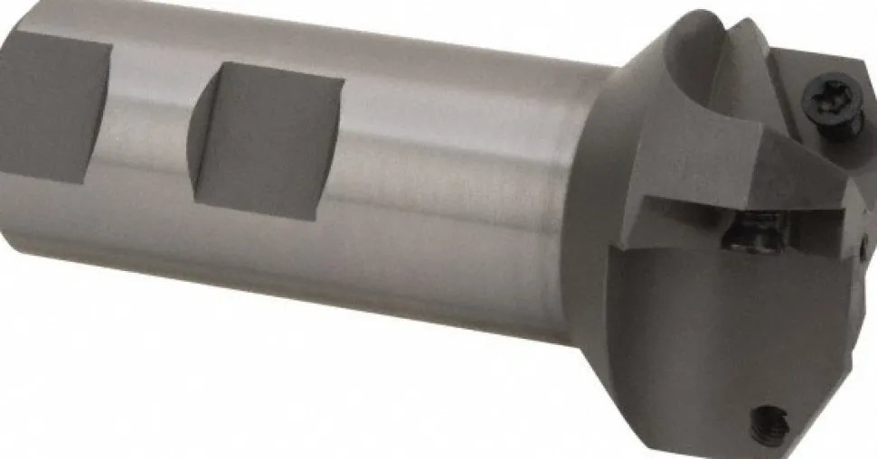 60° Lead Angle, 3/4" to 1.708" Cut Dia, 1" Shank Dia, Indexable & Chamfer End Mill