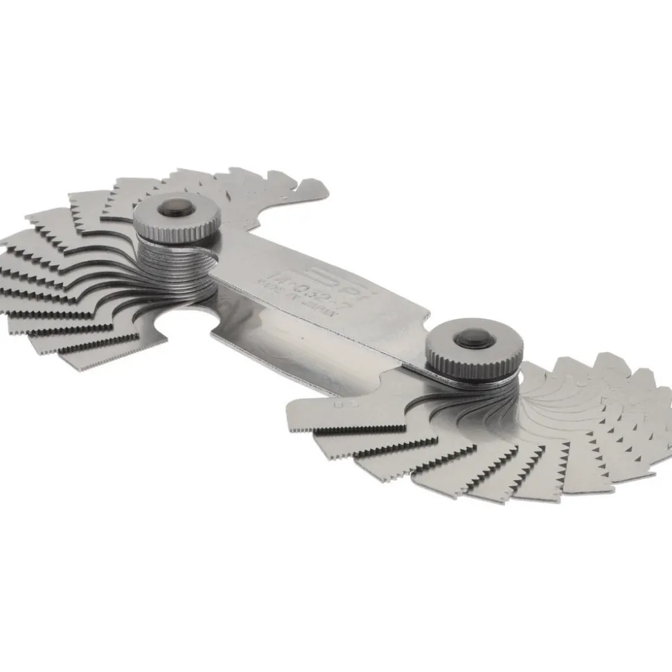 28 Leaf, 0.5 to 6mm Pitch Range, 4 to 56 TPI Range, Stainless Steel Screw Pitch Gage