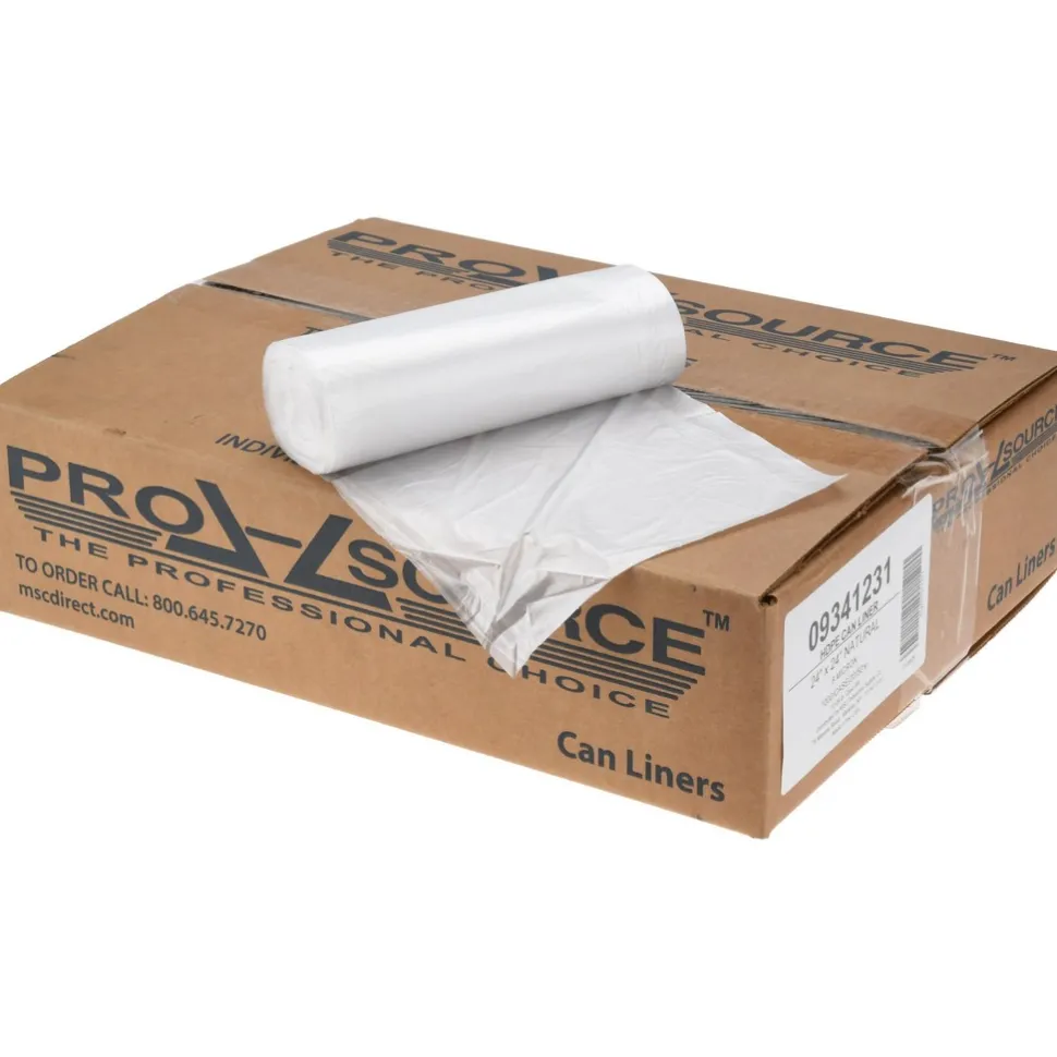 Light Duty Trash Bags: 10.000 gal, 0.31 mil, Pack of 1000