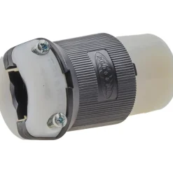 Locking Inlet: Connector, Industrial, L15-30R, 250V, Black & White