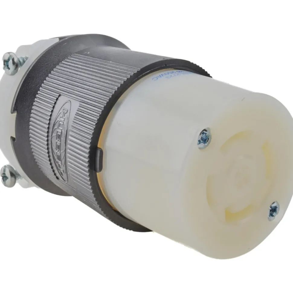 Locking Inlet: Connector, Industrial, L15-30R, 250V, Black & White