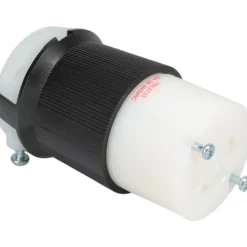 Locking Inlet: Connector, Industrial, L16-30R, 480V, Black & White
