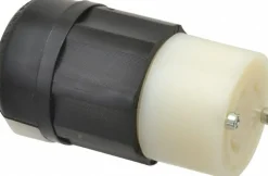 Locking Inlet: Connector, Industrial, L16-30R, 480V, Black & White