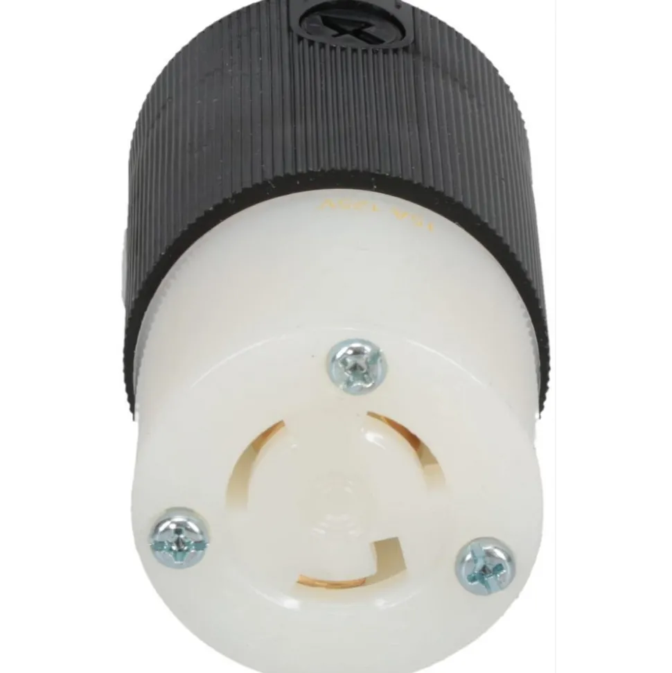 Locking Inlet: Connector, Industrial, L5-15R, 125V, Black & White