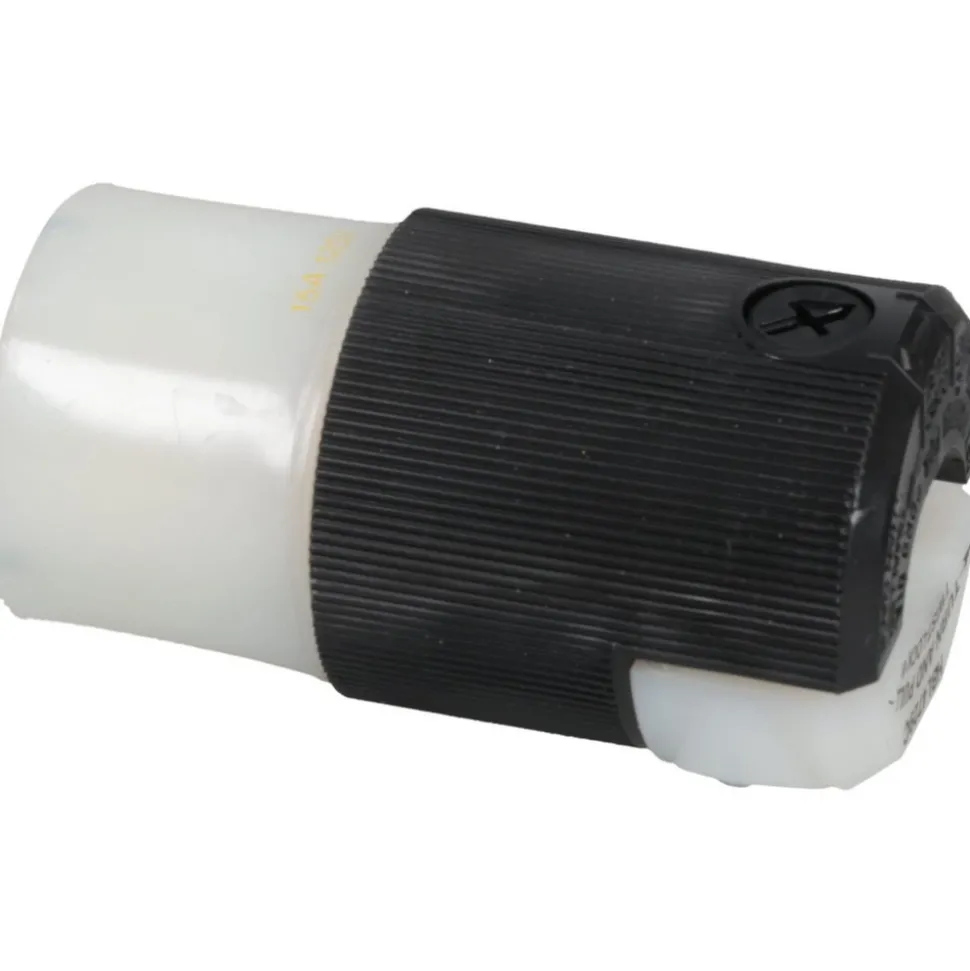 Locking Inlet: Connector, Industrial, L5-15R, 125V, Black & White