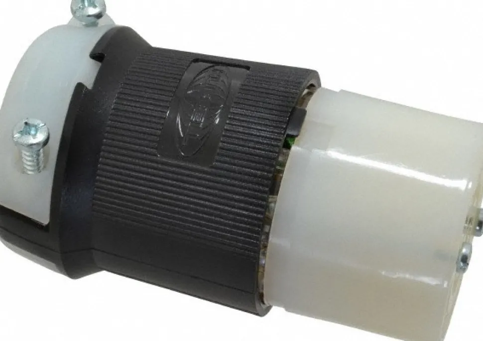 Locking Inlet: Connector, Industrial, L16-20R, 480V, Black & White