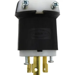 Locking Inlet: Plug, Industrial, L6-30P, 250V, Black & White